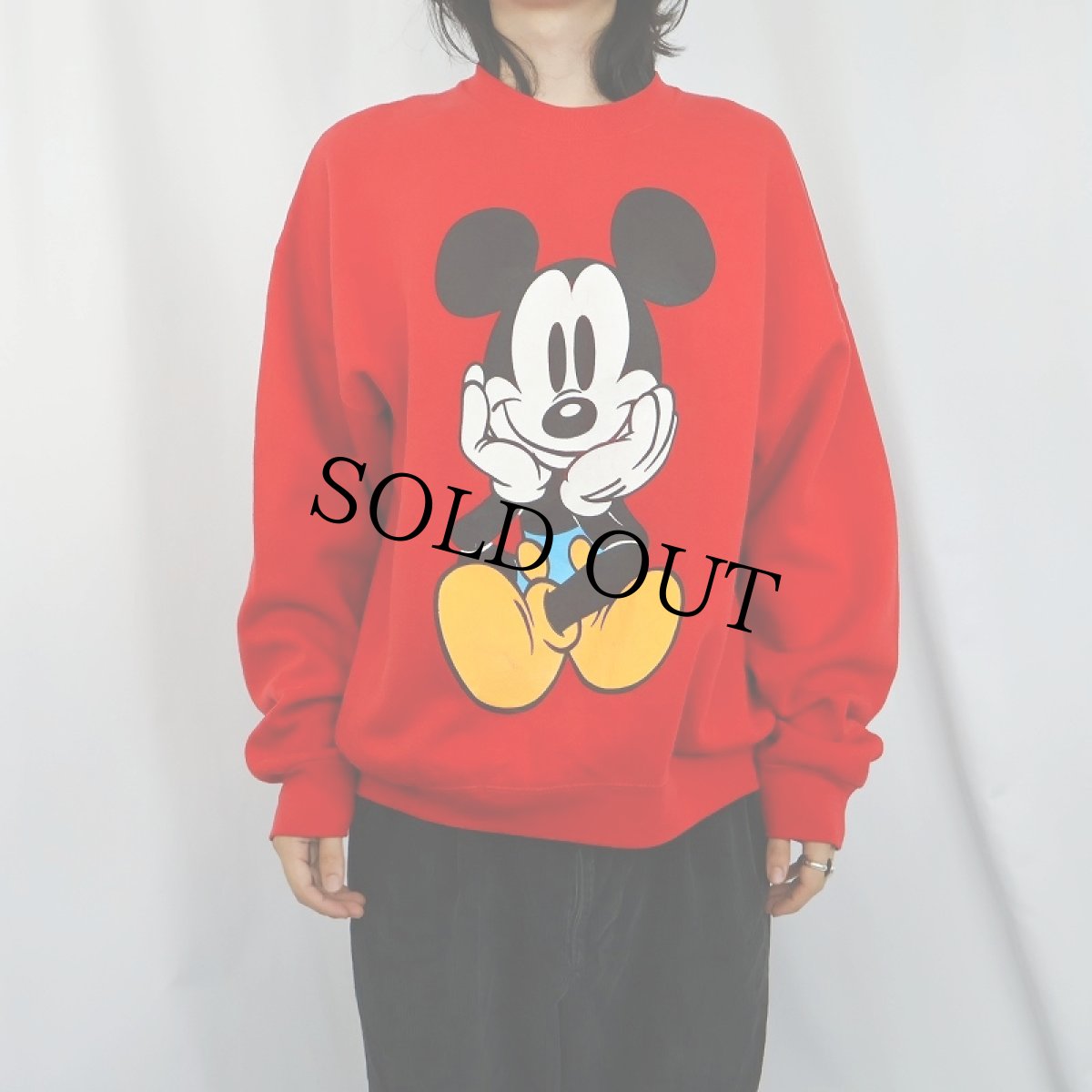 画像3: 90's MICKEY&CO. USA製 青パンミッキー キャラクタープリントスウェット XL (3)