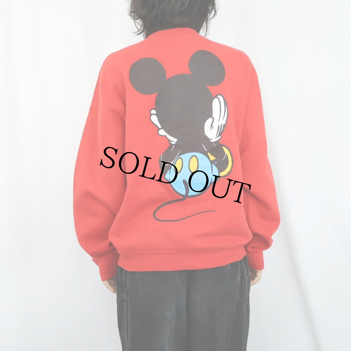 画像4: 90's MICKEY&CO. USA製 青パンミッキー キャラクタープリントスウェット XL (4)