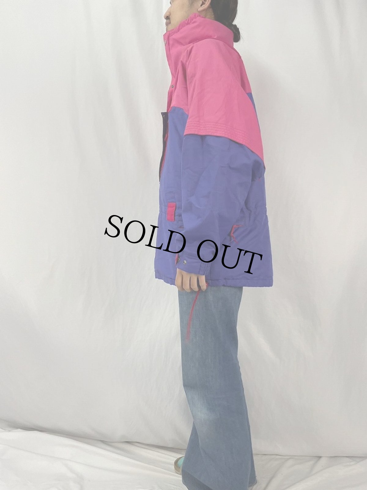 画像3: 2トーンカラー 裏地フリース ナイロンジャケット M (3)