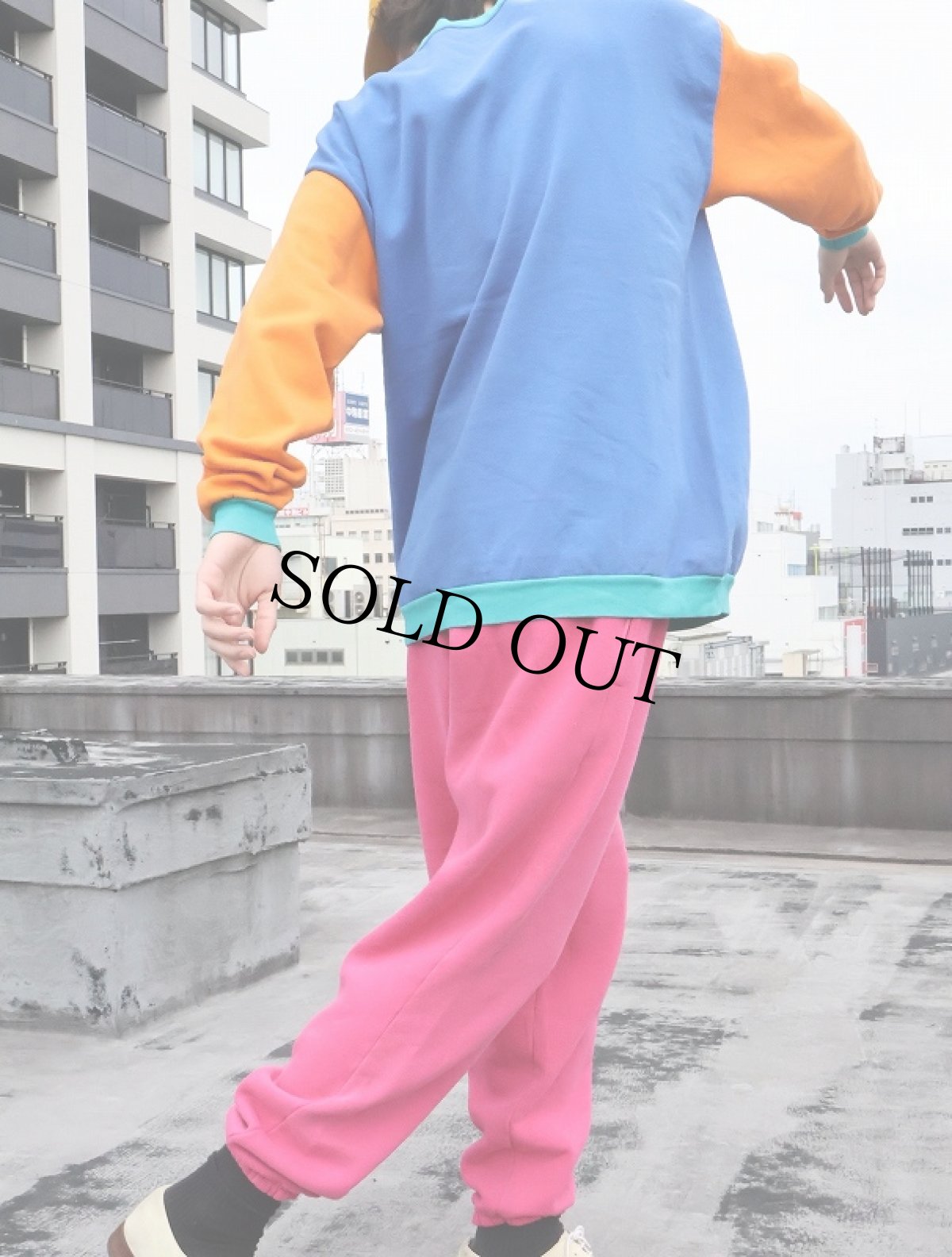 画像3: 80〜90's USA製 マルチカラー 無地スウェット XL (3)