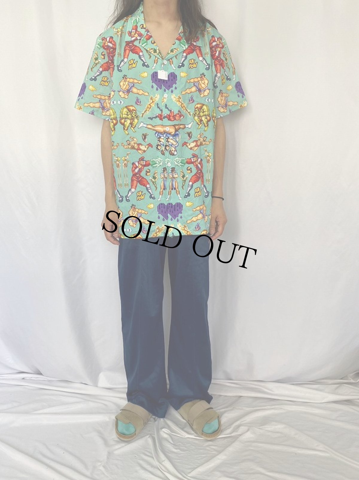 画像2: STREET FIGHTER オープンカラーシャツ XL (2)