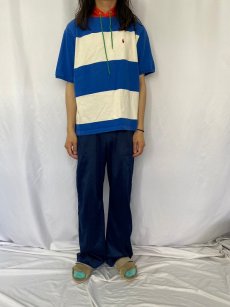 画像2: 90's POLO Ralph Lauren USA製 ボーダー柄 Tパーカー M (2)