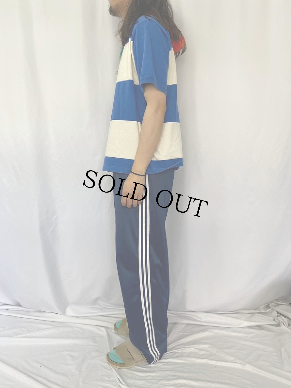 画像3: 90's POLO Ralph Lauren USA製 ボーダー柄 Tパーカー M (3)