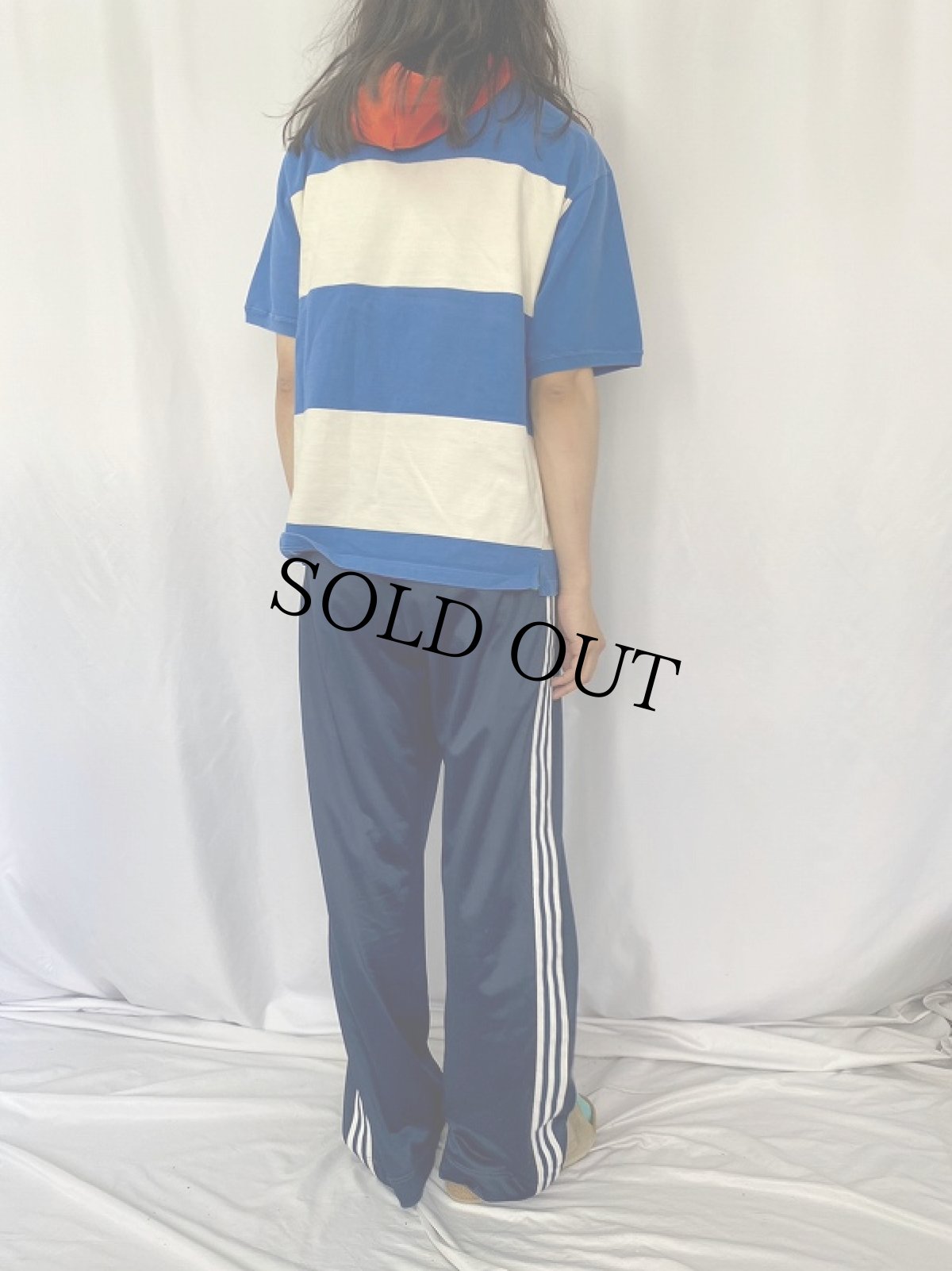 画像4: 90's POLO Ralph Lauren USA製 ボーダー柄 Tパーカー M (4)