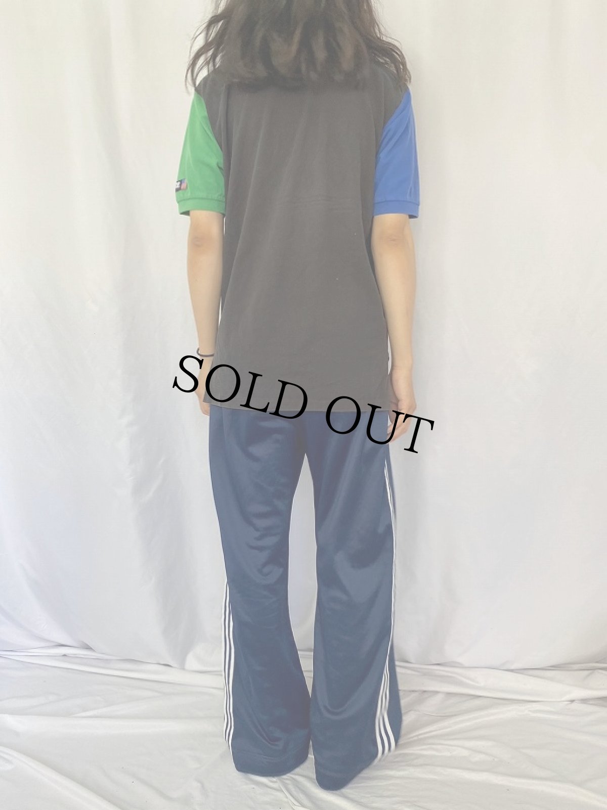 画像7: 90's POLO SPORT Ralph Lauren パネル切り替え ロゴプリント ポロシャツ M (7)