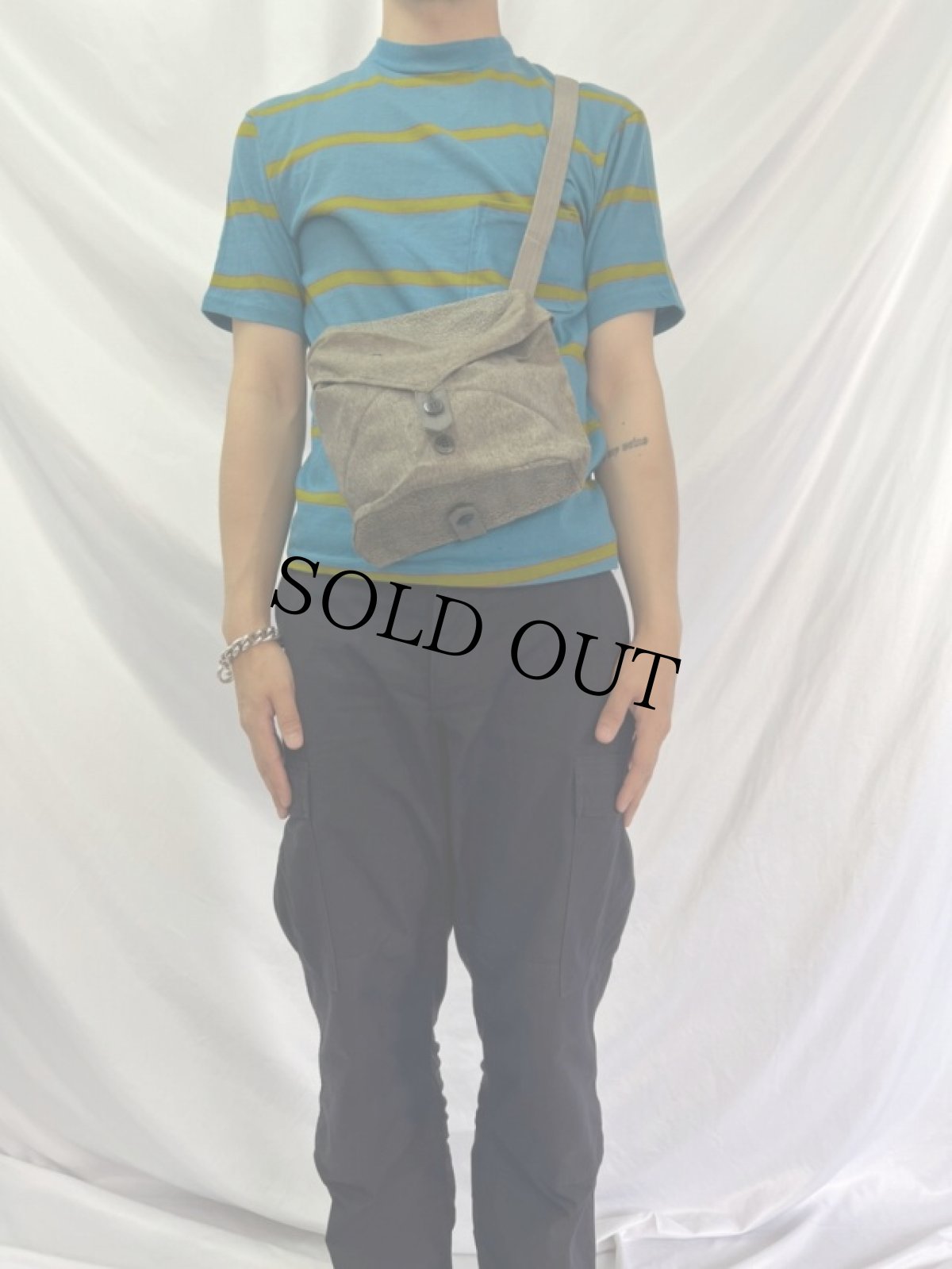 画像2: 60〜70's スイス軍 "ソルト&ペッパー" ガスマスクバッグ (2)