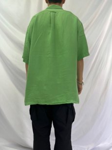 画像4: POLO Ralph Lauren ヘリンボーン柄 リネン×シルク オープンカラーシャツ XXL (4)