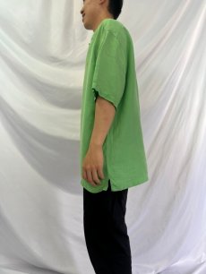 画像3: POLO Ralph Lauren ヘリンボーン柄 リネン×シルク オープンカラーシャツ XXL (3)