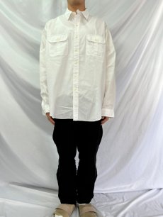 画像2: POLO Ralph Lauren "GILL" チンスト付き リップストップコットンシャツ XL (2)