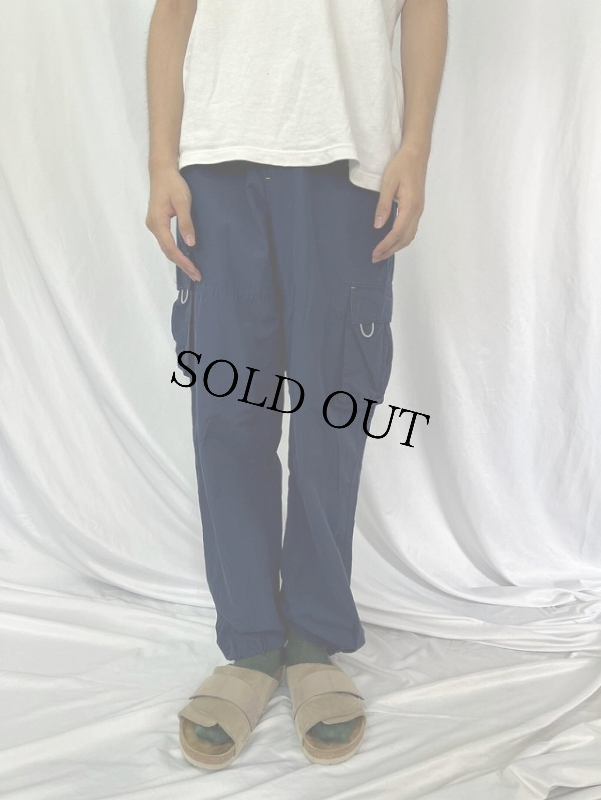 画像2: コットンナイロン カーゴパンツ W30 (2)