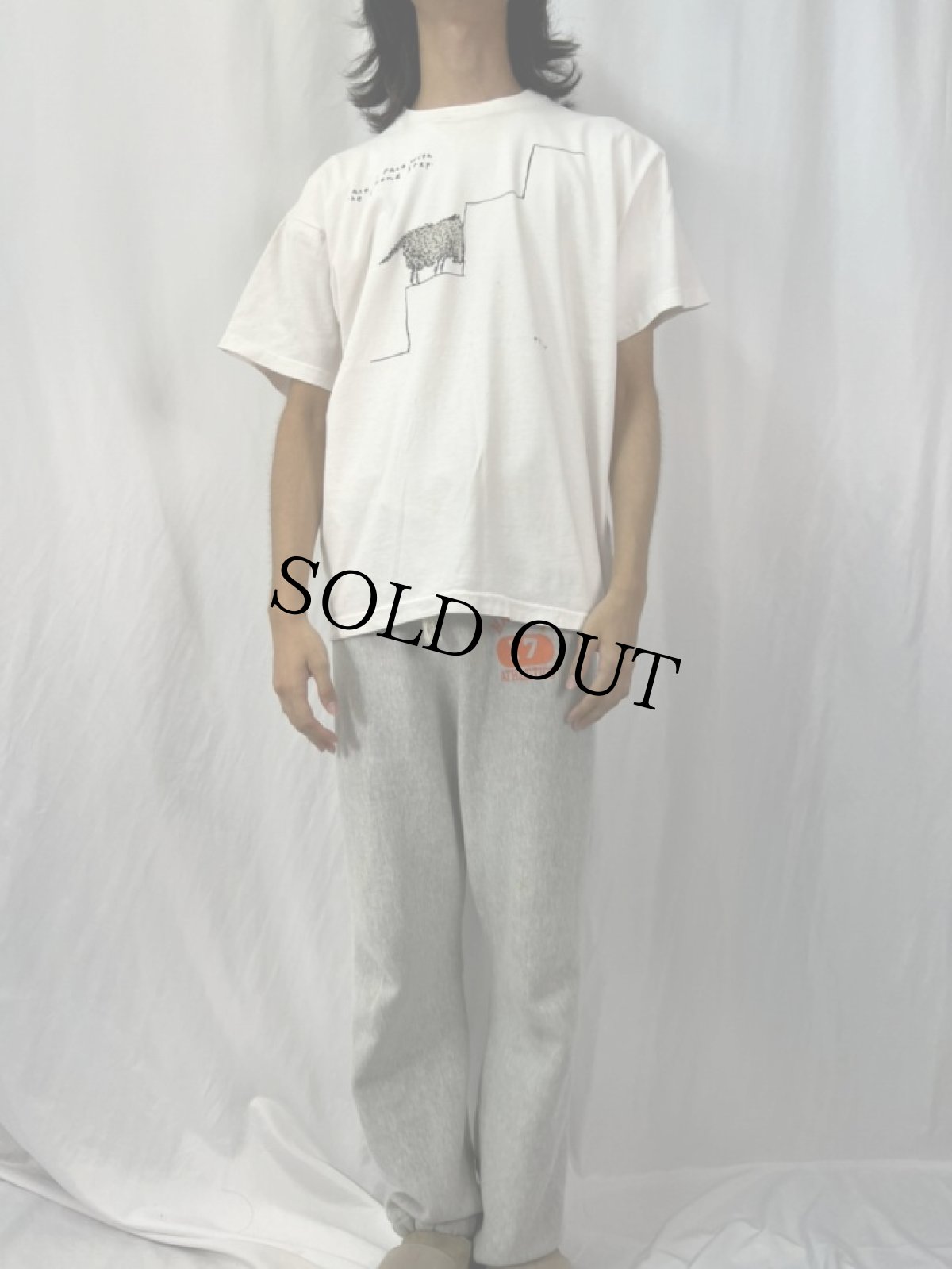 画像2: 90's Richard Stine USA製 "Face to Face with The Second Step." アートプリントTシャツ XL (2)