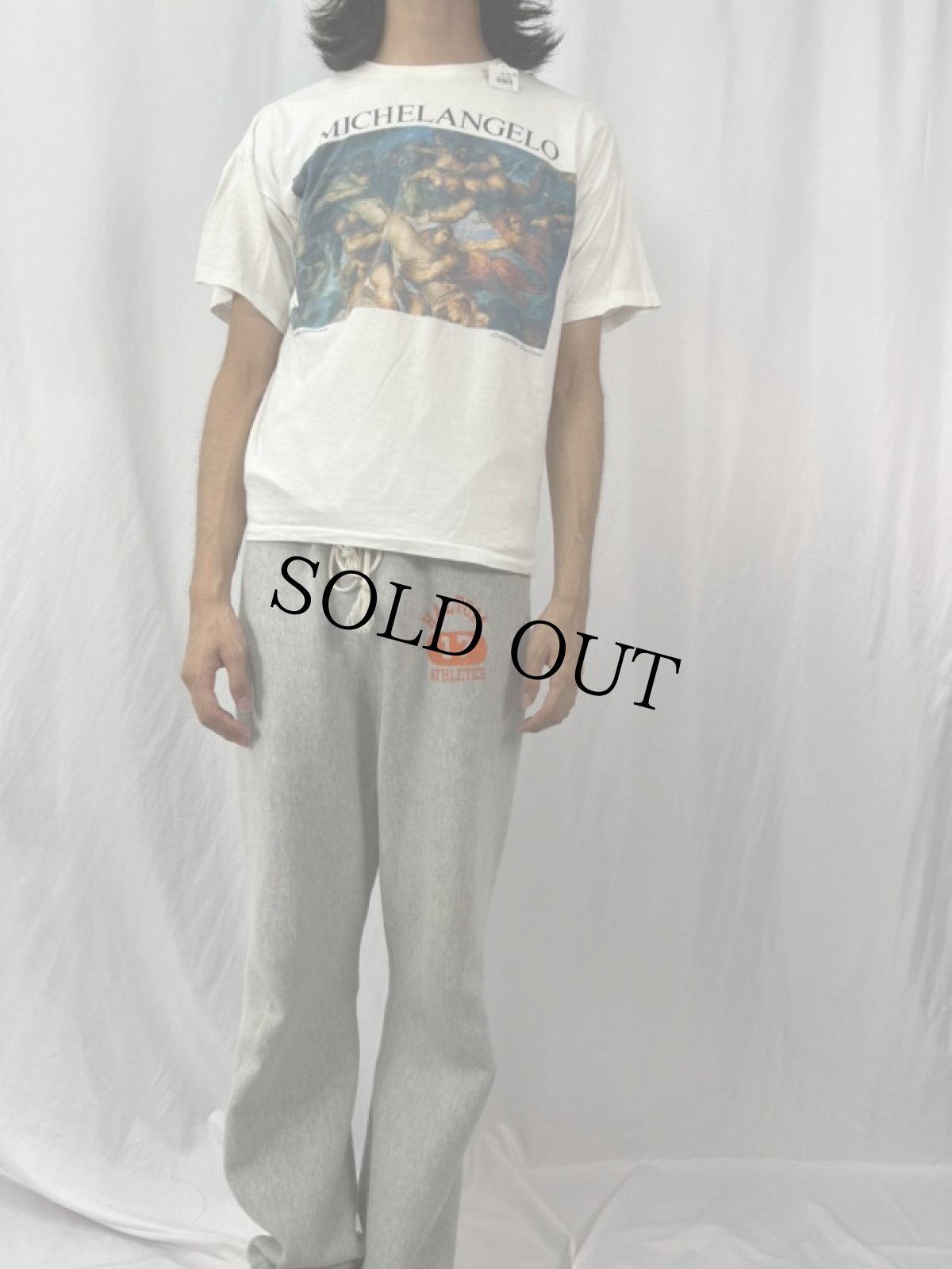 画像2: 90's MICHELANGELO "Giudizio Universale" アートプリントTシャツ (2)