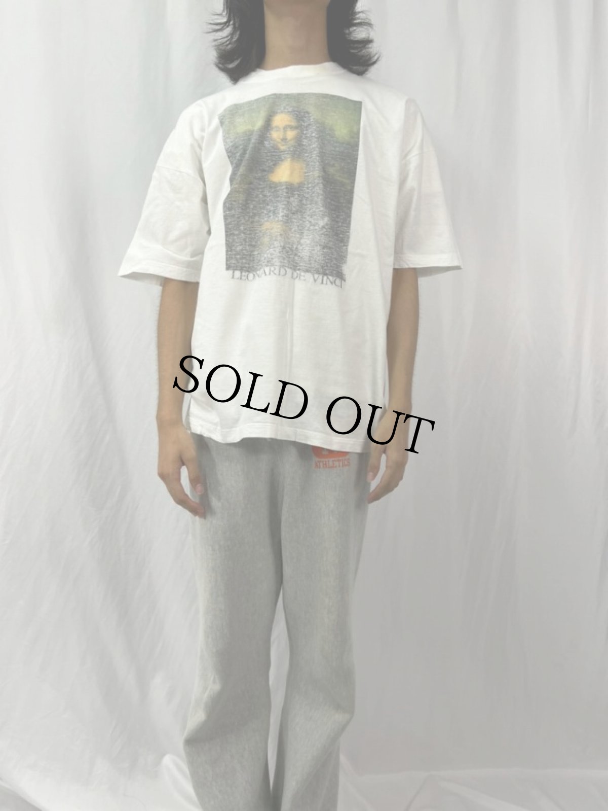 画像2: 90's LEONARD DE VINCI "モナ・リザ" アートプリントTシャツ XXL (2)