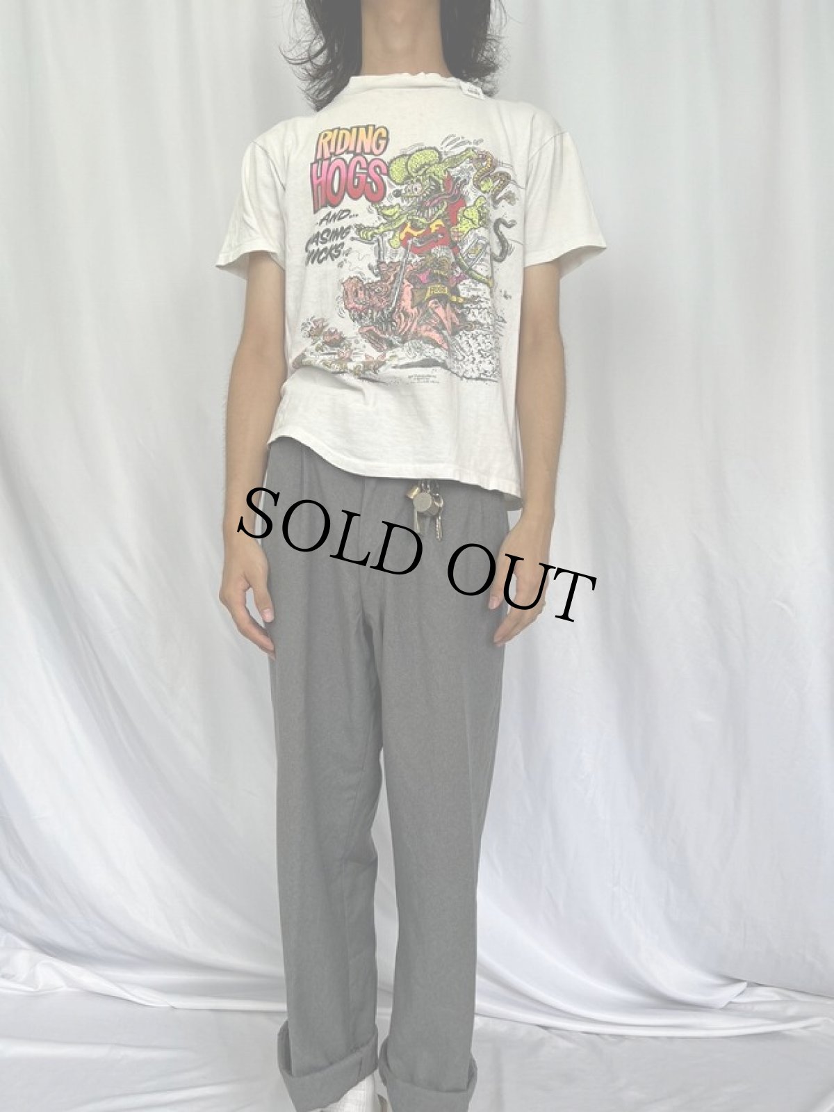 画像2: 90's RATFINK USA製 キャラクタープリントTシャツ M (2)