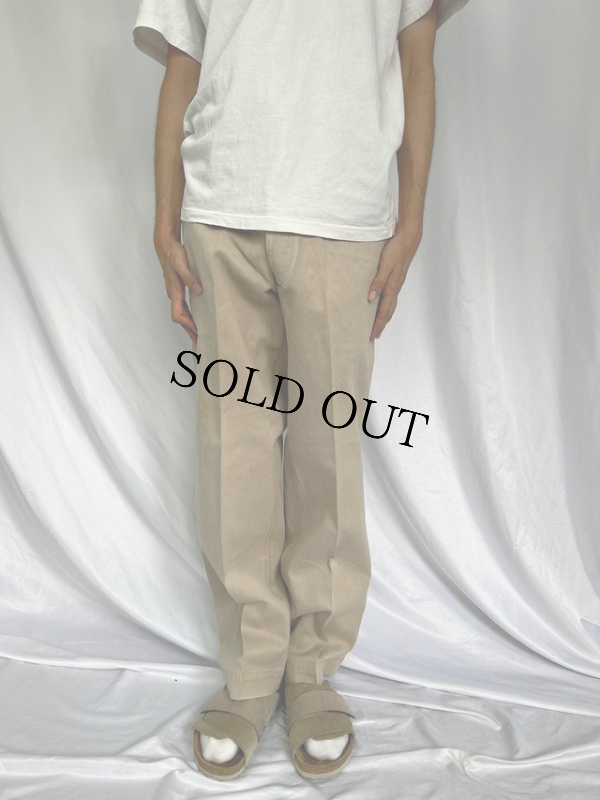 画像2: 40's U.S.ARMY "Regulation ARMY Officer's Trousers" 糊付け＆プレス チノトラウザーズ チノトラウザーズ W33 (2)