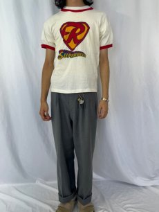 画像2: 70〜80's Champion USA製 バータグ "SUPERBEER" パロディプリント リンガーTシャツ M (2)