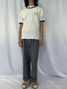 画像2: 80's "CISCO JR COLLEGE" プリントリンガーTシャツ L (2)