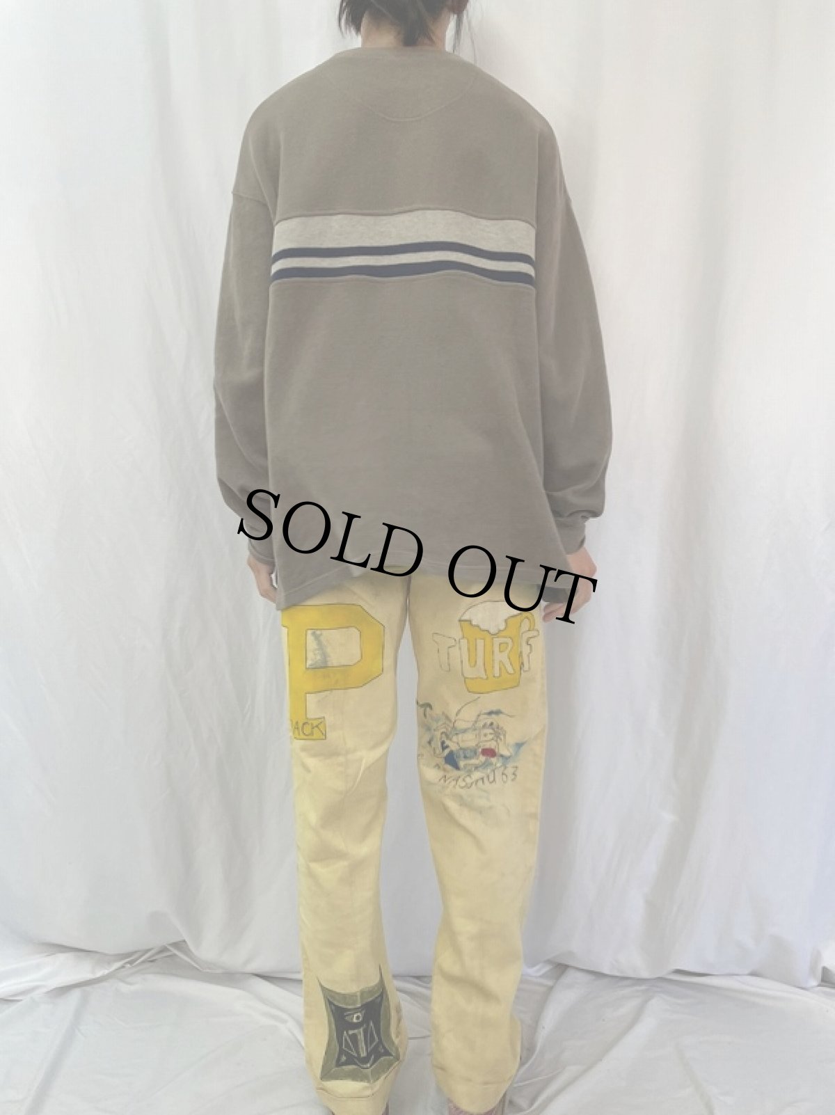 画像5: 60's ハンドペイント メモリアルコーデユロイパンツ W31 (5)