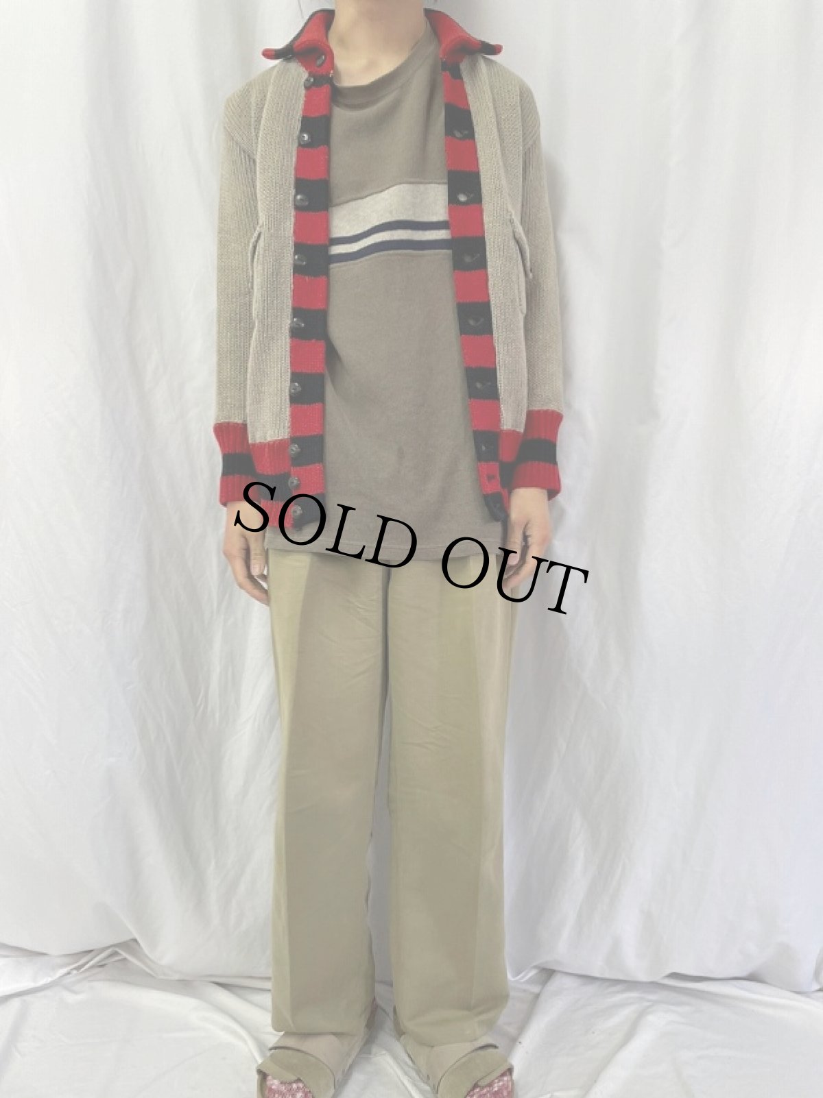 画像2: 30's CADET 襟付き ウールニットカーディガン (2)