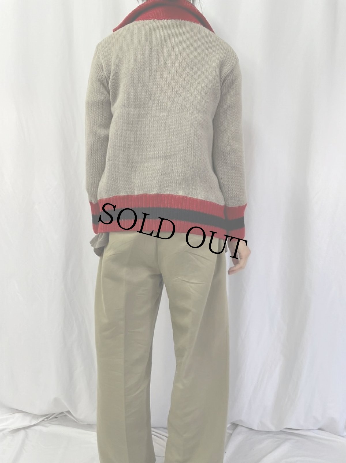 画像4: 30's CADET 襟付き ウールニットカーディガン (4)