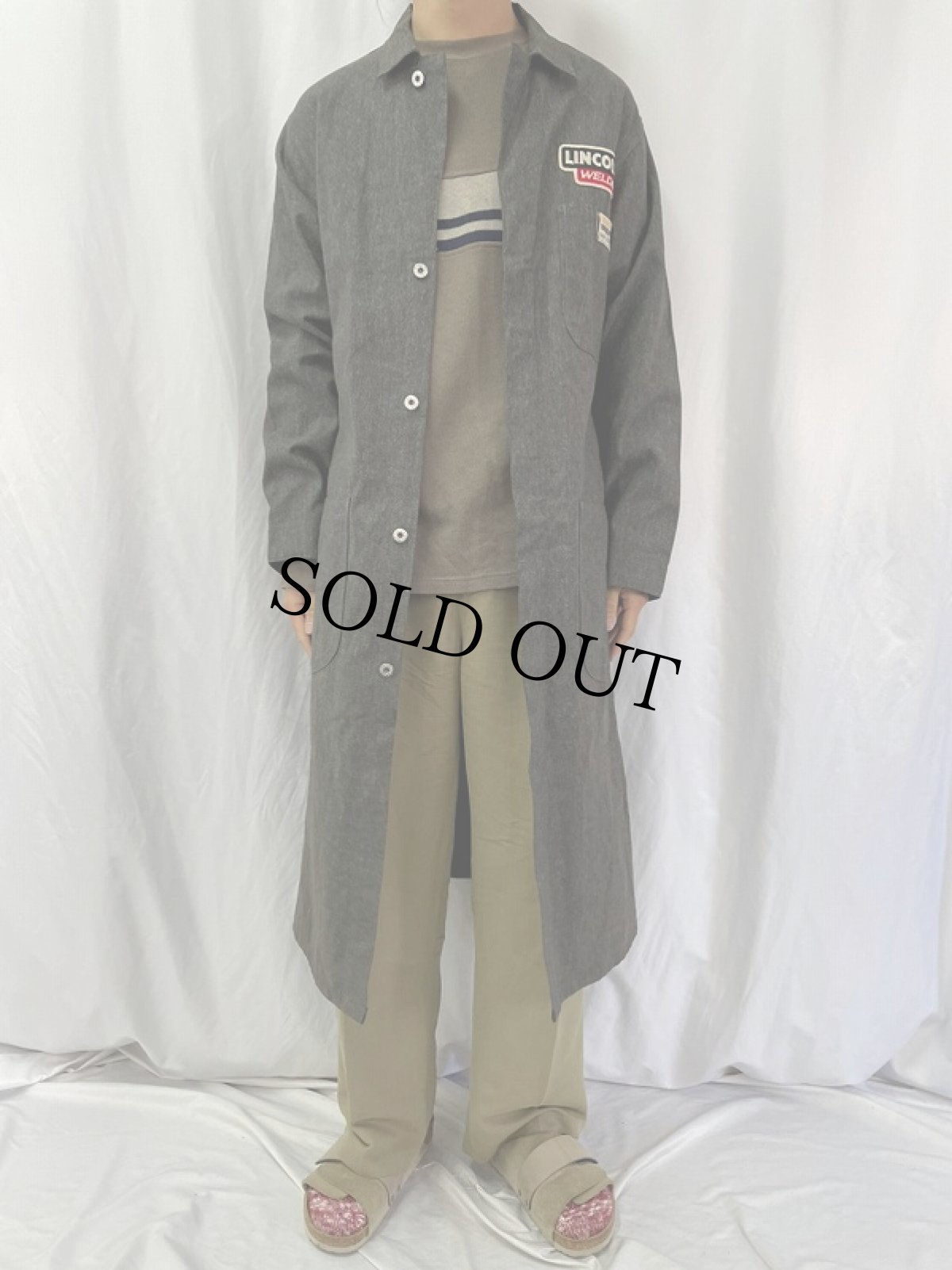 画像2: 50's HERCULES "LINCOLN WELDERS" 黒シャン ショップコート DEADSTOCK (2)