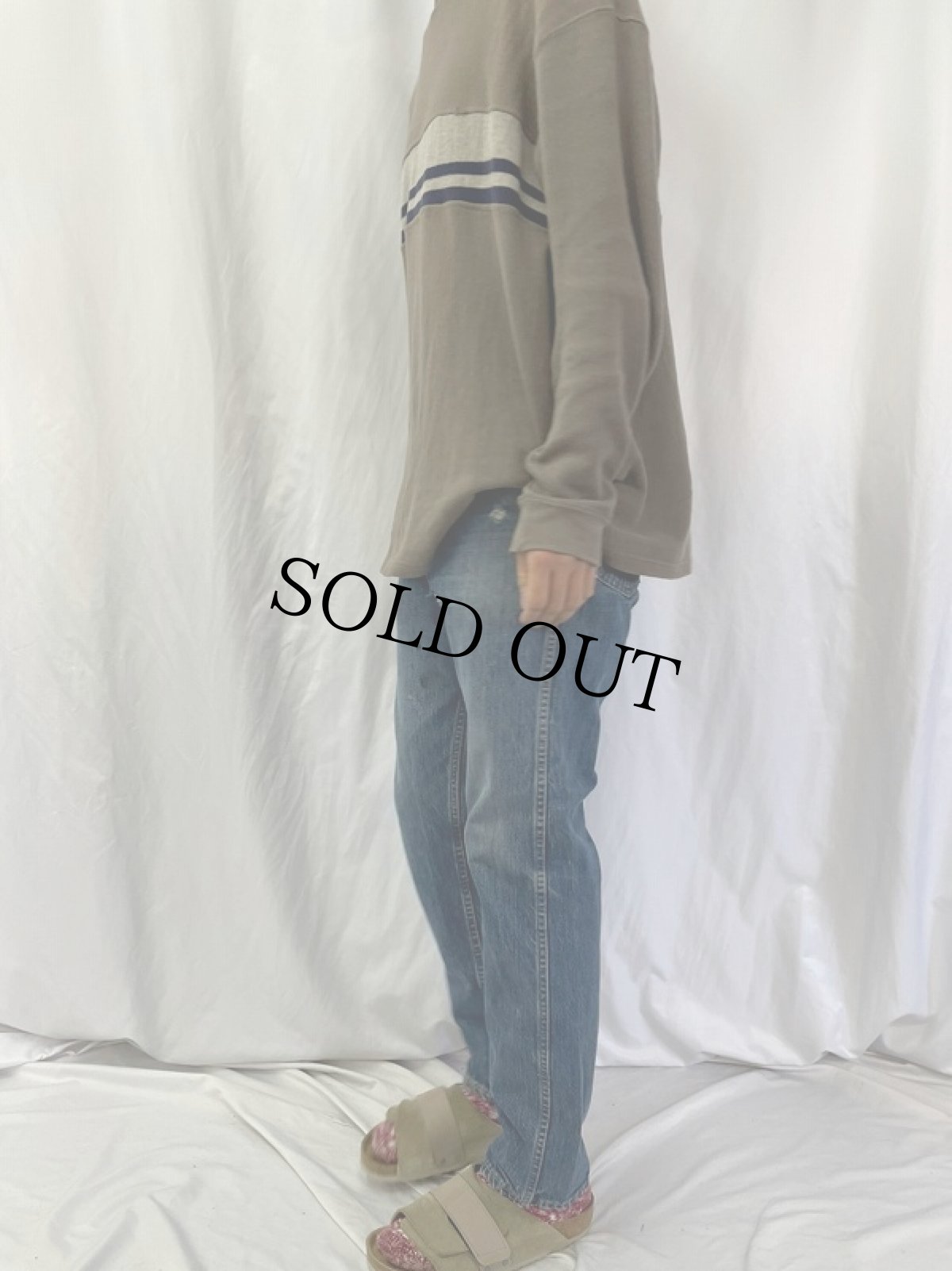 画像3: 70's LEVI'S 606 BIGE オレンジタブ デニムパンツ W34 (3)