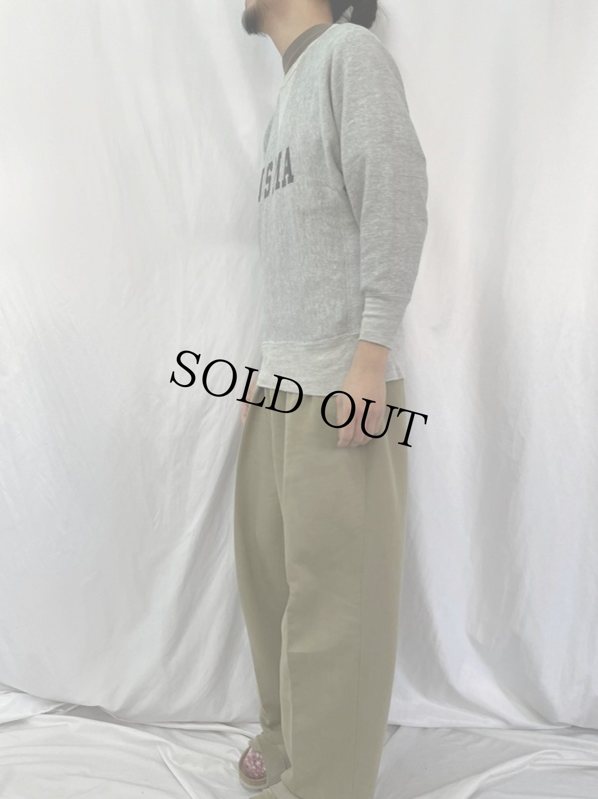 画像3: 70's Champion 青単色タグ REVERSE WEAVE USA製 "USMA" 前V プリントスウェット M (3)