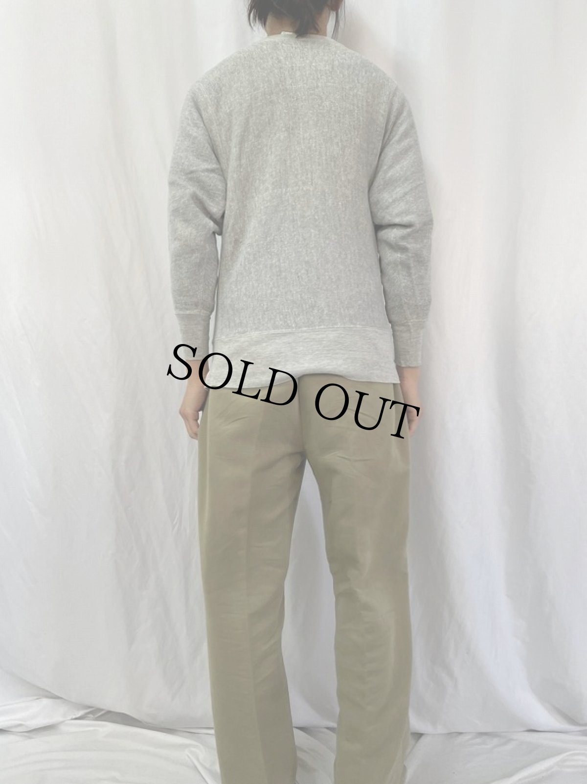 画像4: 70's Champion 青単色タグ REVERSE WEAVE USA製 "USMA" 前V プリントスウェット M (4)