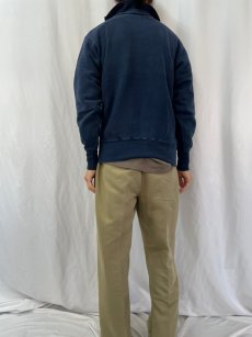 画像4: 70's Champion 単色タグ(最初期) REVERSE WEAVE USA製 "USAFA" 襟付き プリントハーフジップスウェット M (4)