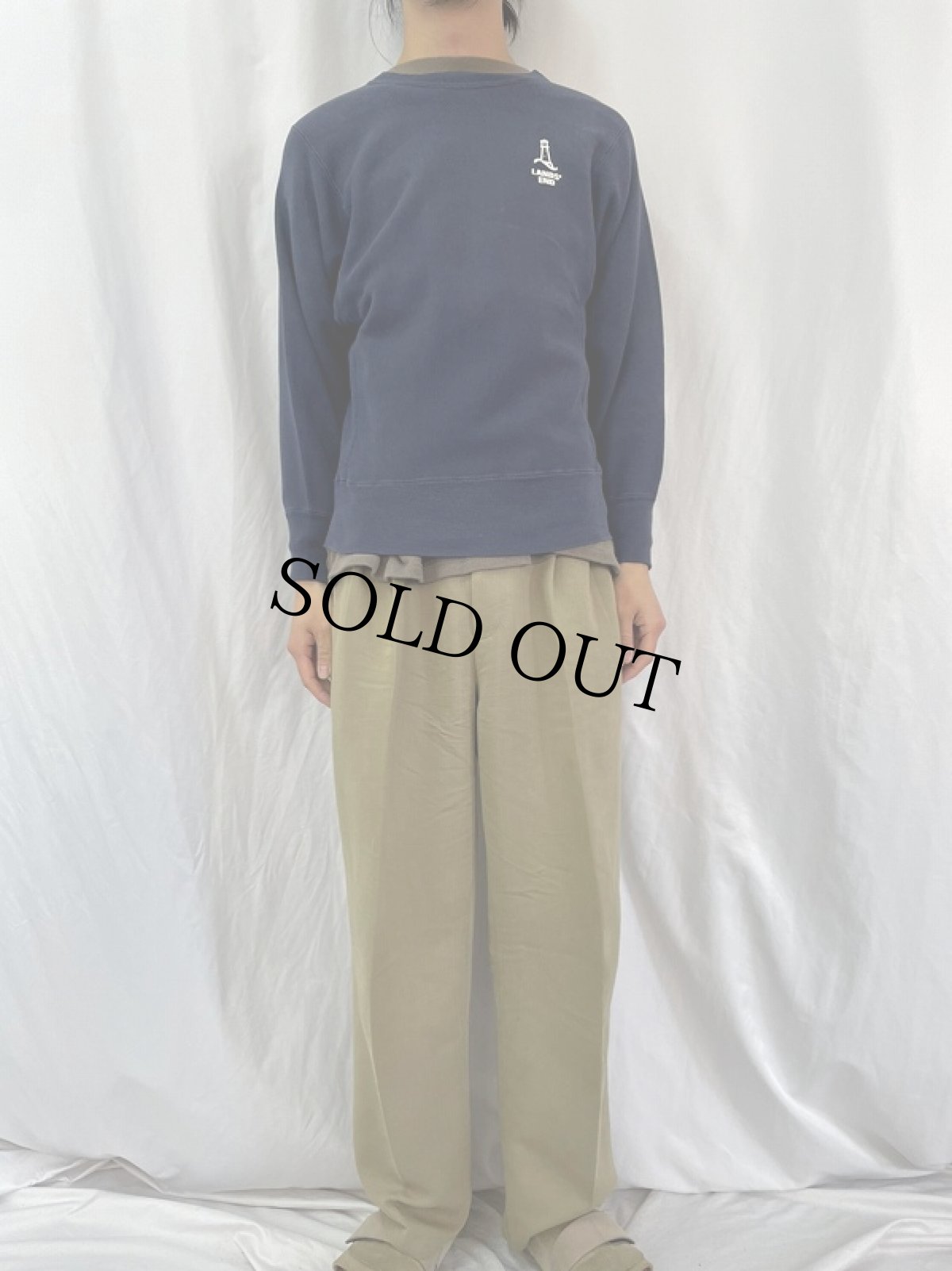 画像2: 70's Champion 青単色タグ REVERSE WEAVE USA製 "LANDS' END" プリントスウェット S (2)