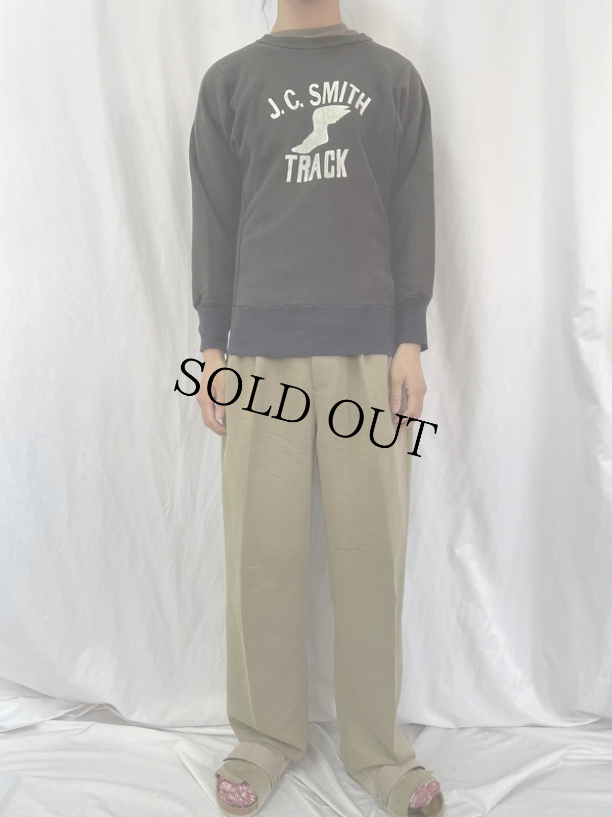 画像3: 80's Champion REVERSE WEAVE トリコタグ USA製 "J.C.SMITH TRACK" 2トーンカラースウェット S (3)