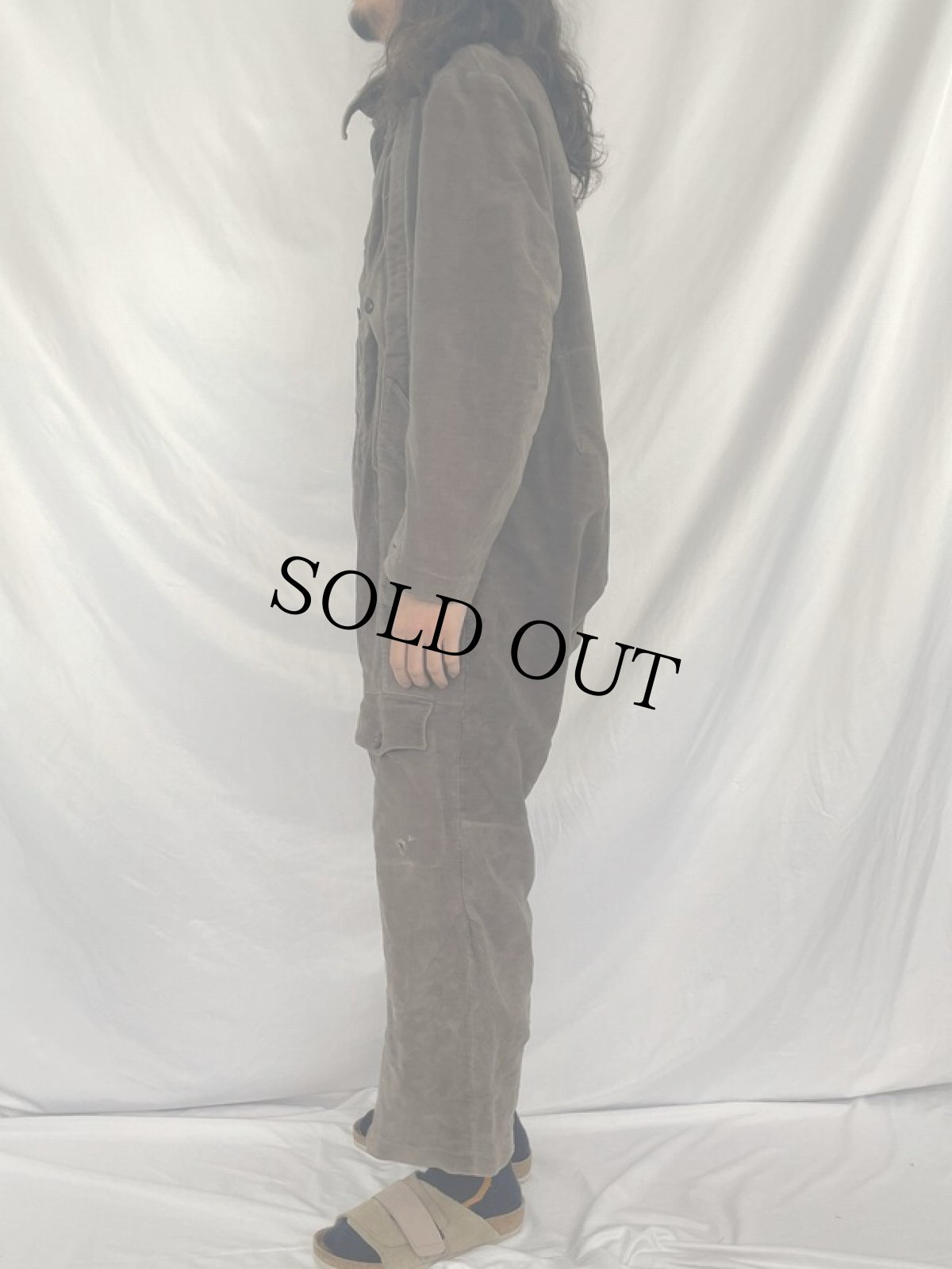 画像3: 40's Luftwaffe モールスキン フライトジャンプスーツ (3)