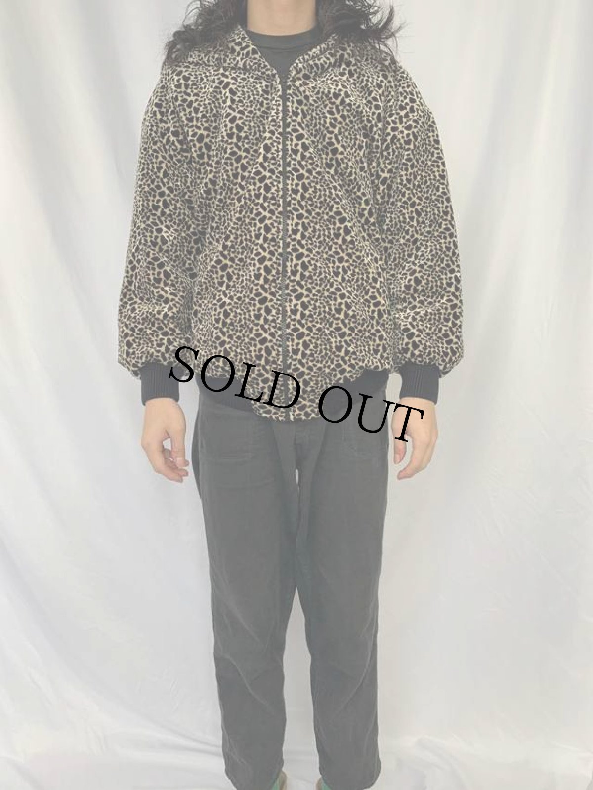 画像2: レオパード柄 中綿ベロアパーカー 42 (2)