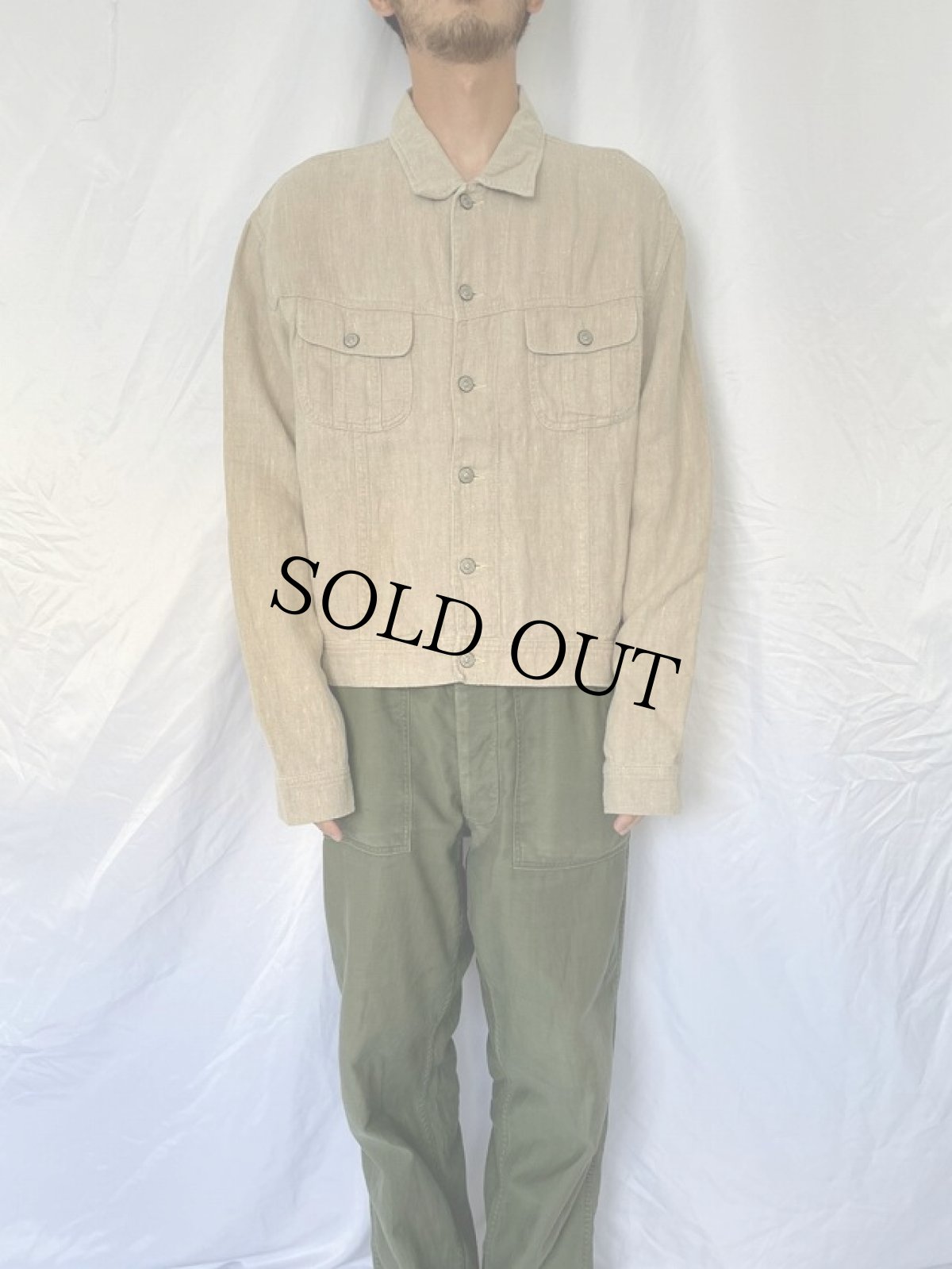画像2: POLO Ralph Lauren 101-J TYPE リネンジャケット L (2)
