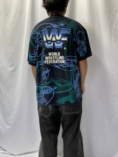 画像4: 90's Shawn Michaels USA製 ラメ混 プロレスラー大判プリントTシャツ XL (4)