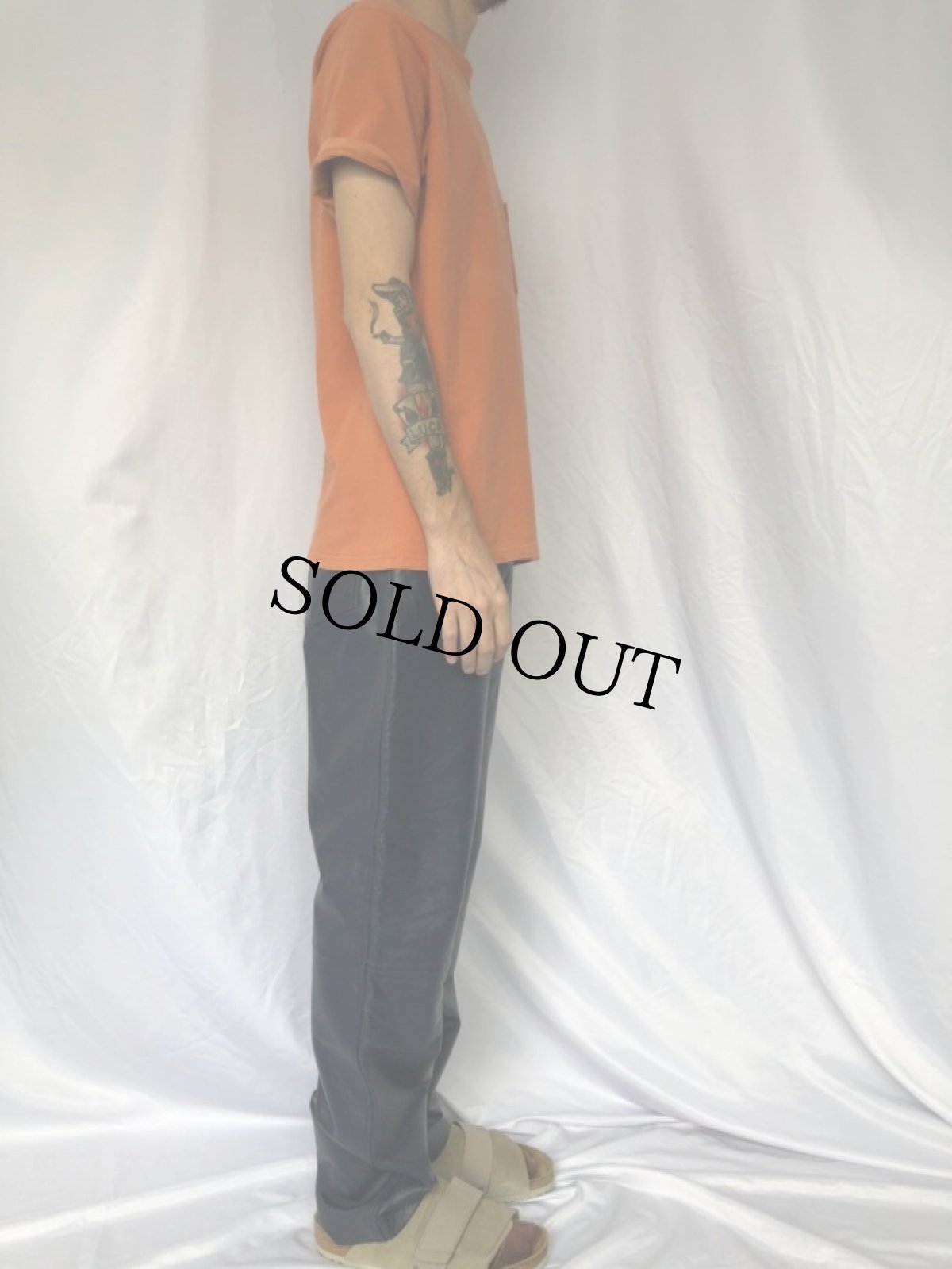 画像3: EURO レザーパンツ NAVY W31 (3)