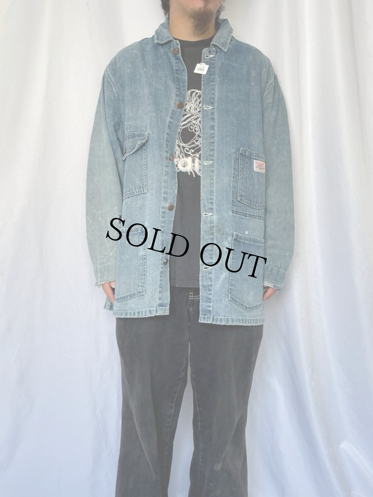 画像2: 60's Carhartt デニムカバーオール (2)