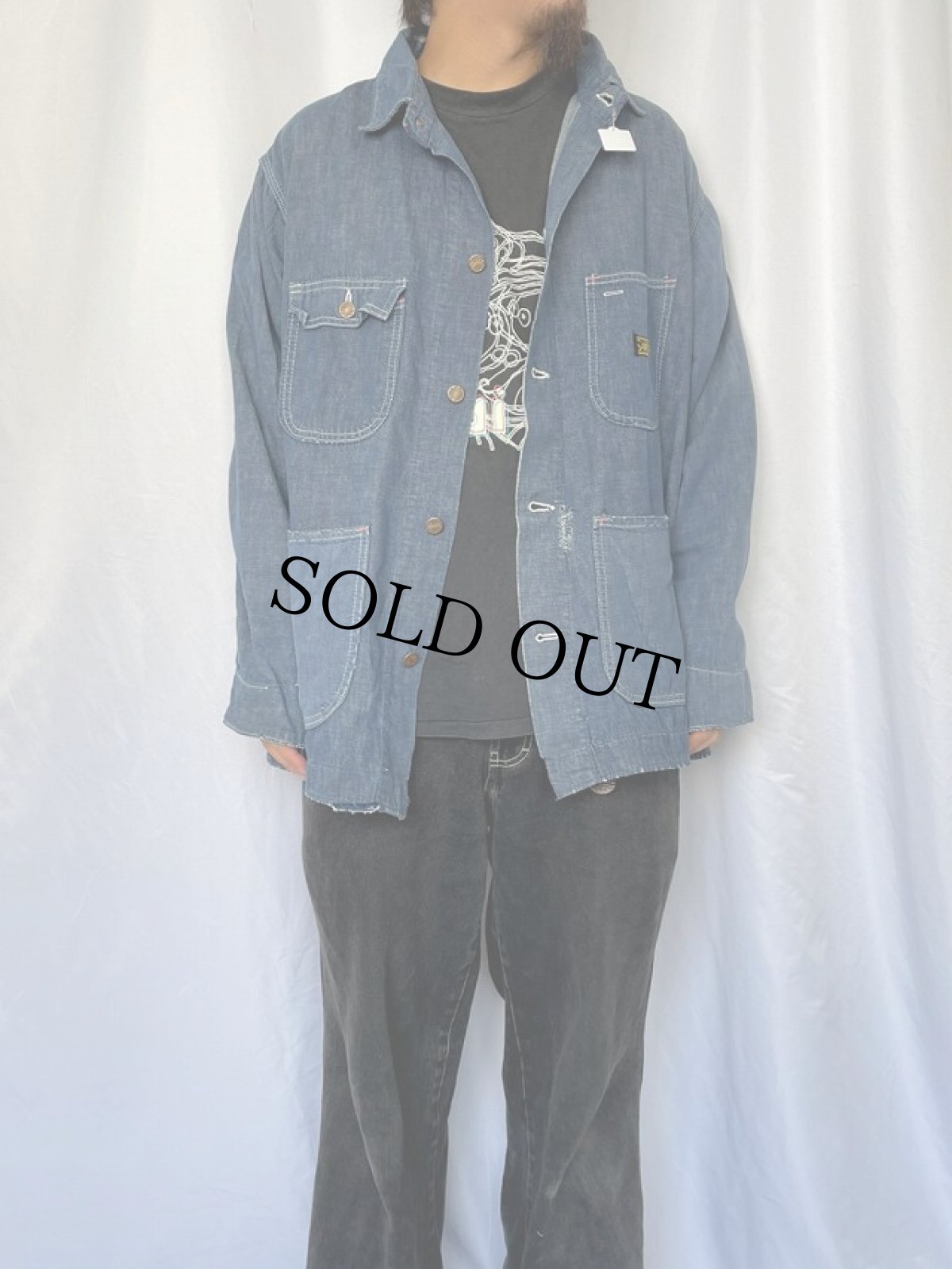 画像2: 60〜70's STOREBRAND デニムカバーオール (2)