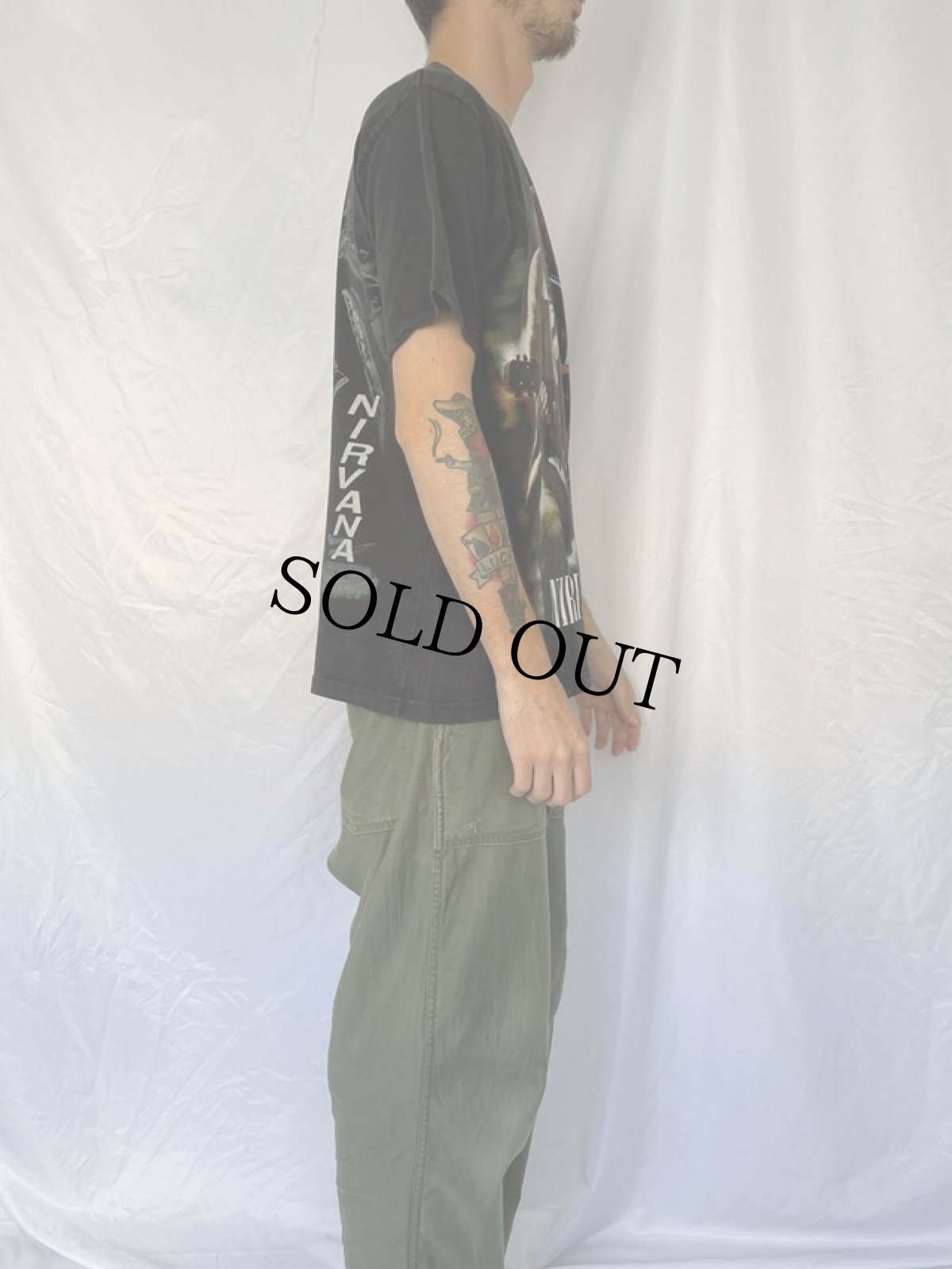 画像3: 90's NIRVANA ロックバンド 大判プリントTシャツ M (3)