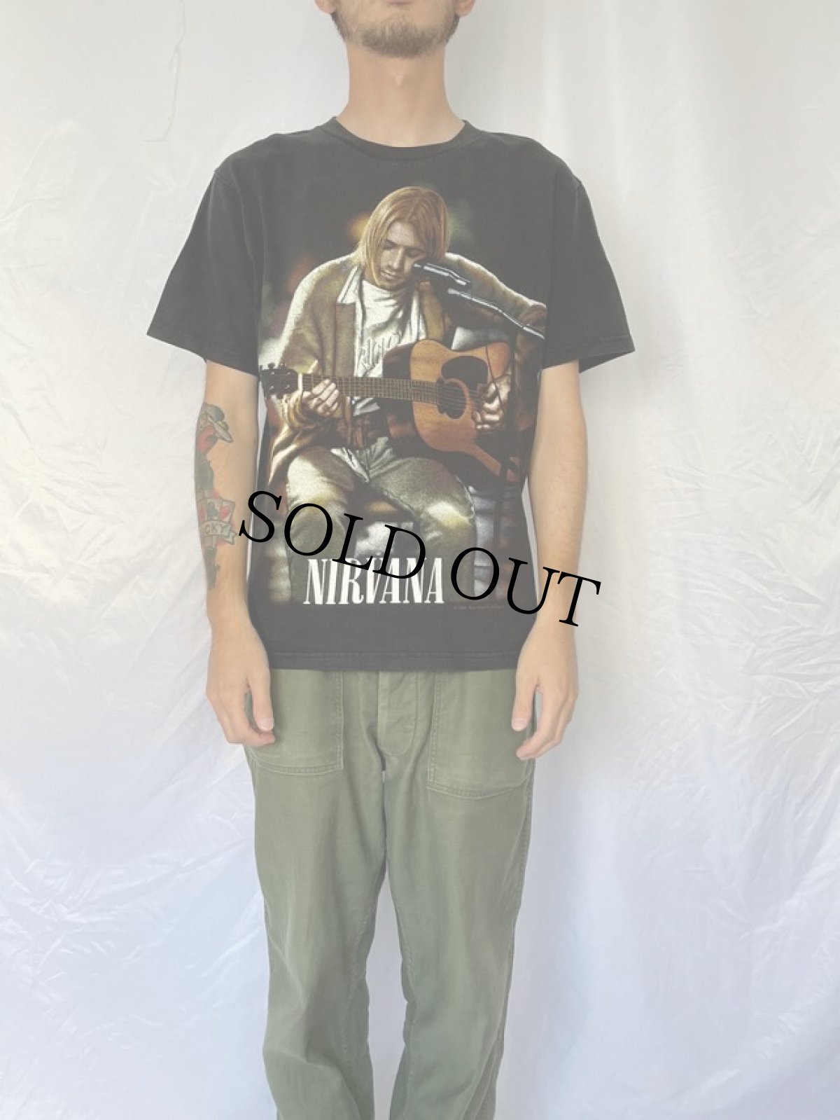 画像2: 90's NIRVANA ロックバンド 大判プリントTシャツ M (2)