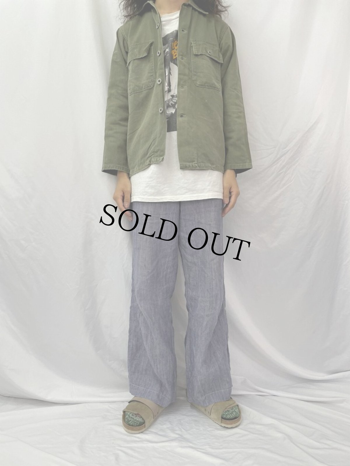 画像2: 40's U.S.ARMY 月桂樹ボタン ユーティリティシャツ (2)