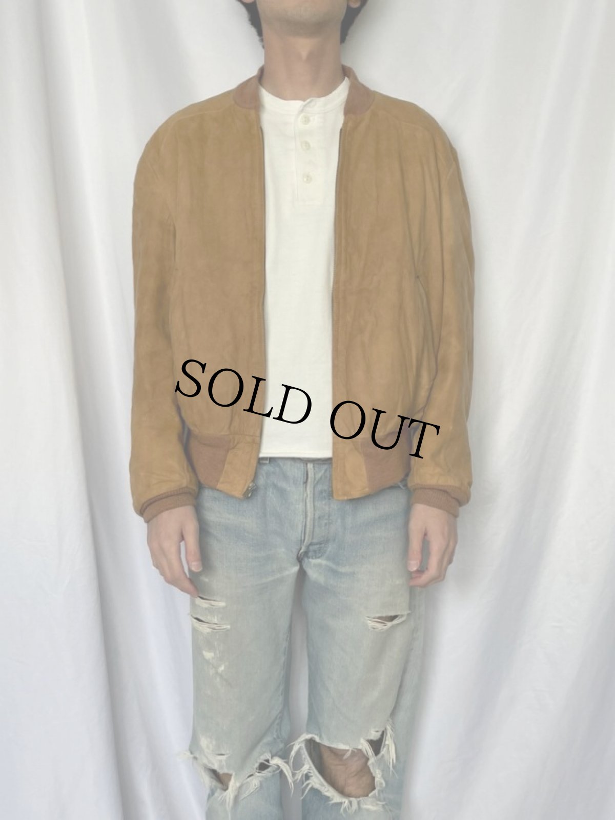 画像2: 50〜60's CALIFORNIA SPORTSWEAR ヌバックレザージャケット (2)