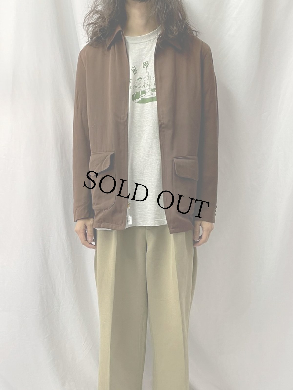 画像2: 50's Irvin Foster USA製 キルティングライナー付き レーヨンギャバジン スポーツジャケット 38 (2)