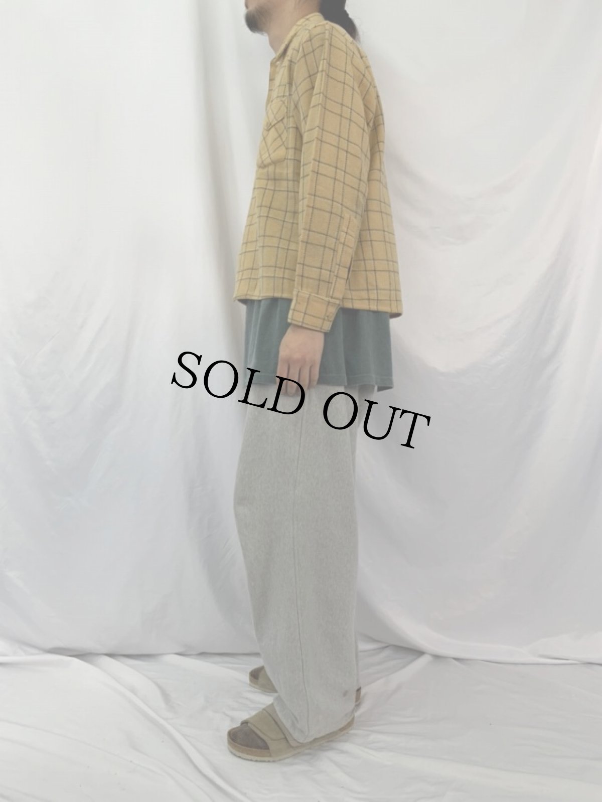 画像3: 40〜50's チェック柄 ウールシャツ (3)