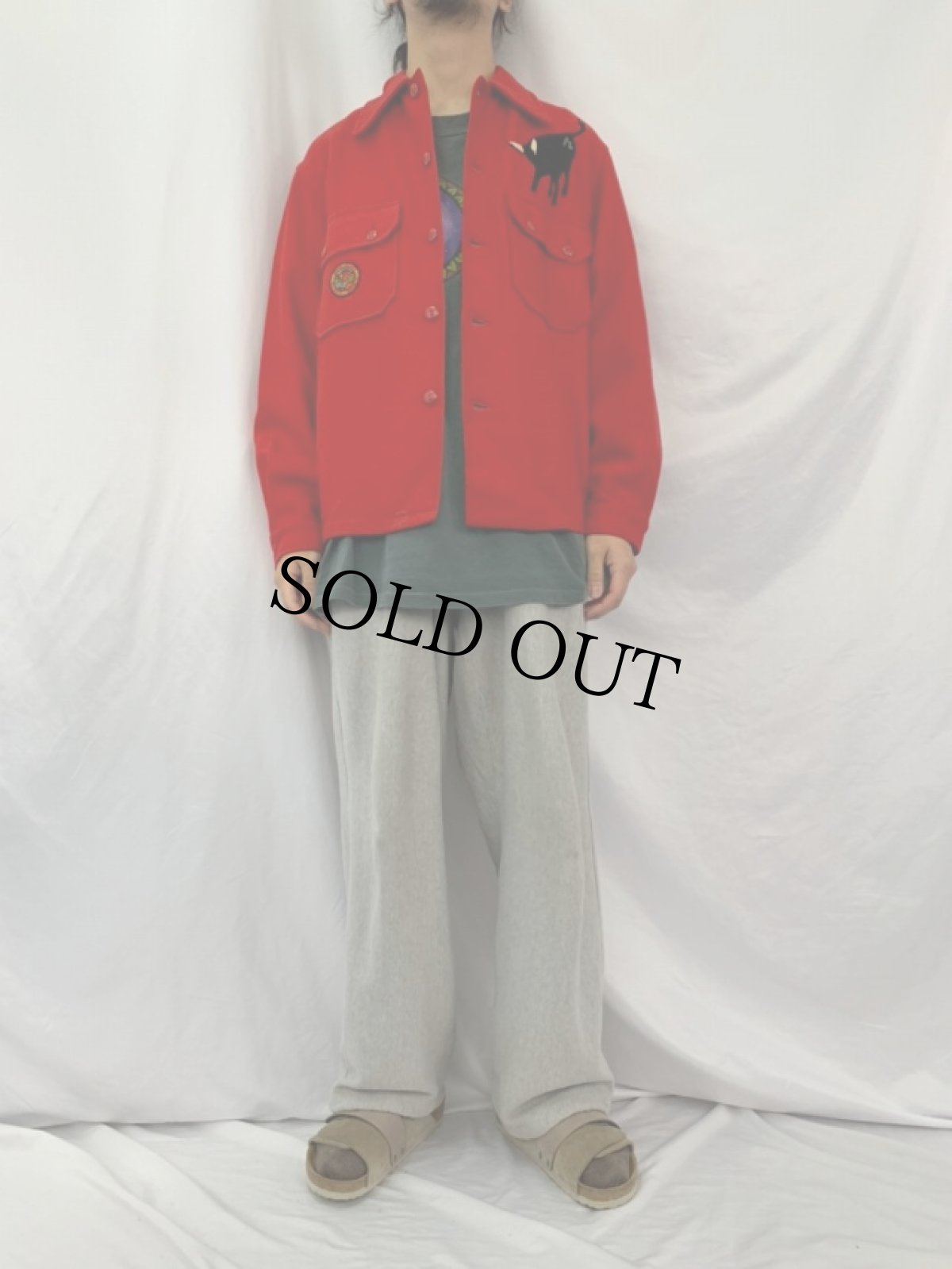 画像2: 50's BSA フェルトワッペン付き ウールシャツ (2)