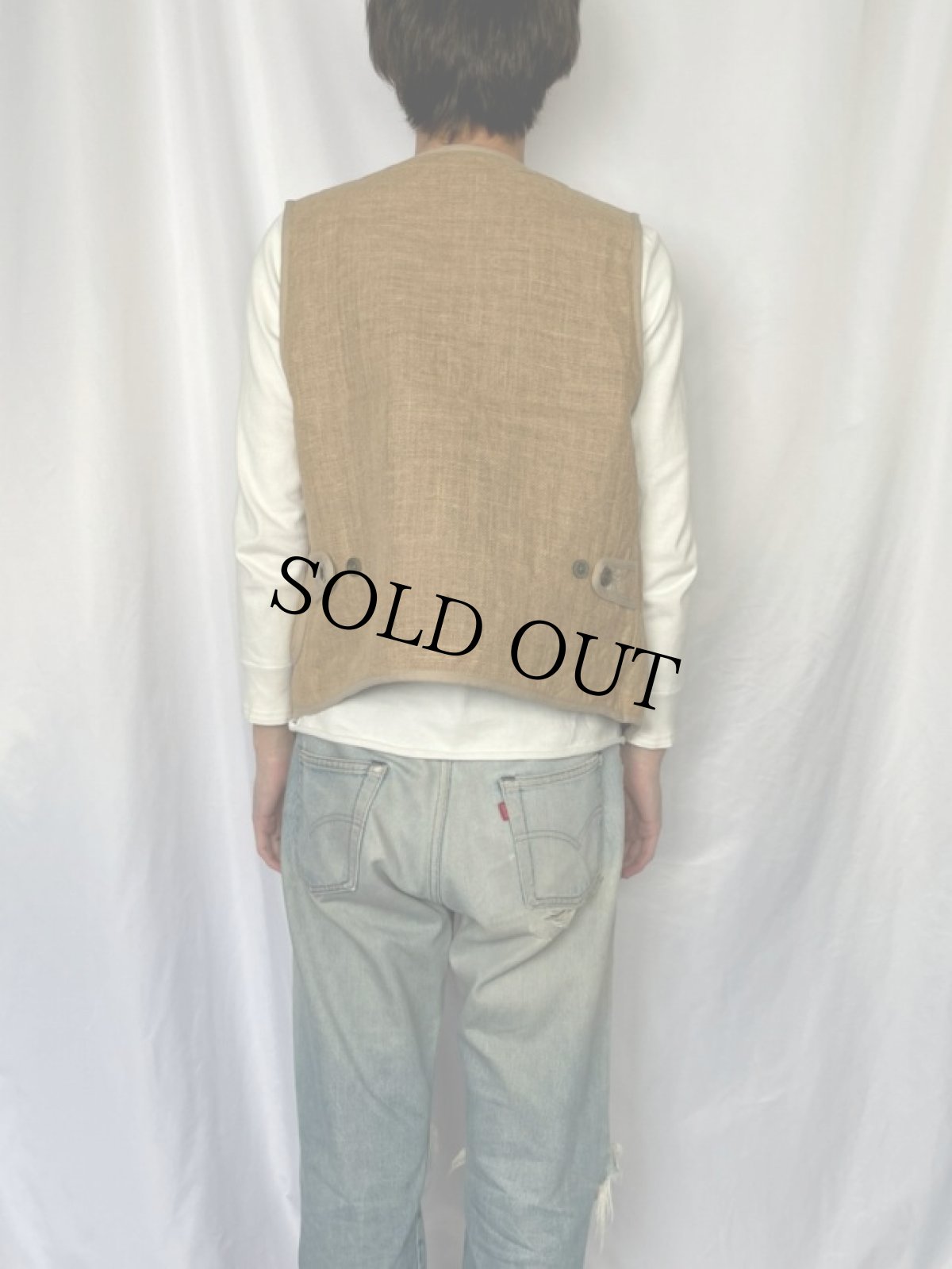 画像4: KAPITAL リネン×ウール 切り替えベスト (4)