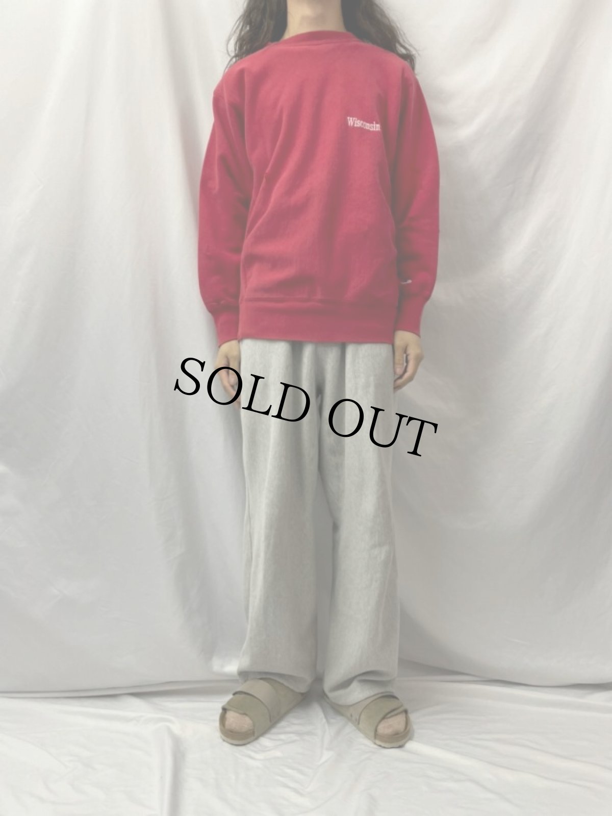 画像2: 80's Champion REVERSE WEAVE USA製 トリコタグ "Wisconsin" 刺繍入り スウェット XL (2)