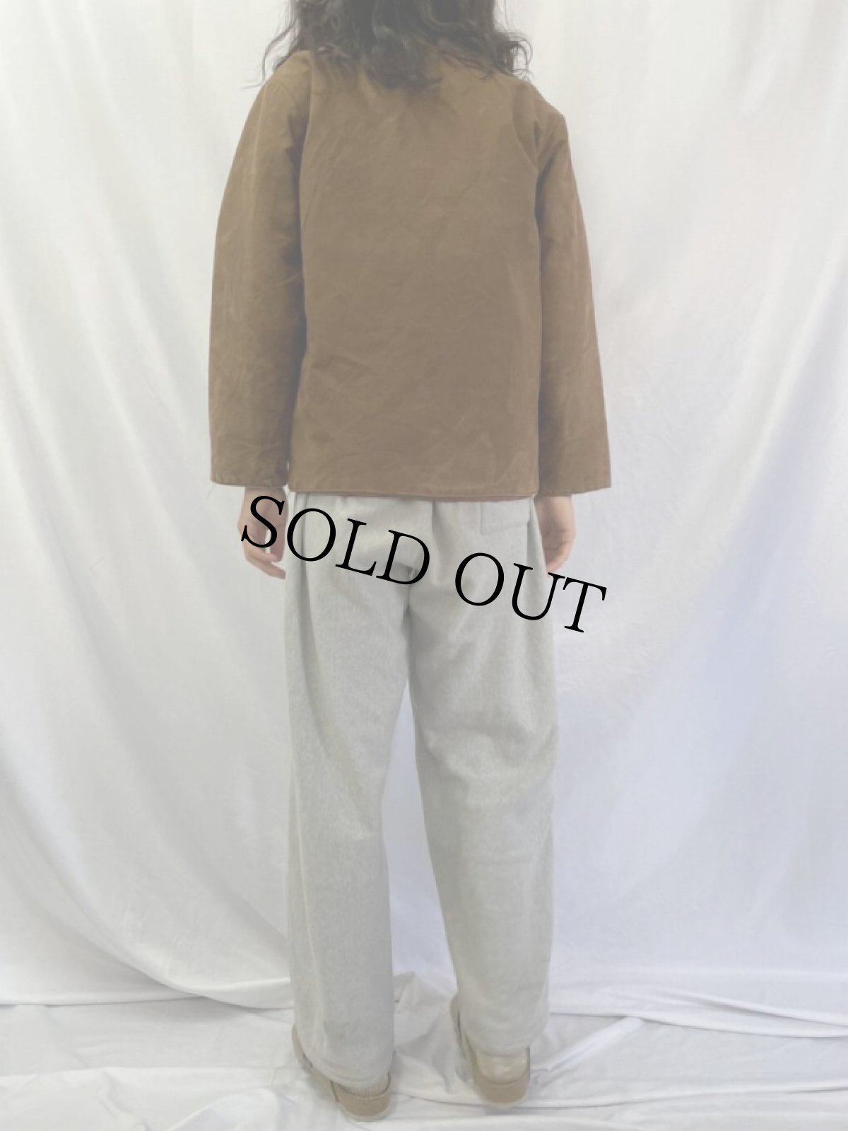 画像4: 70's〜 キルティングライナー ダック ノーカラージャケット (4)