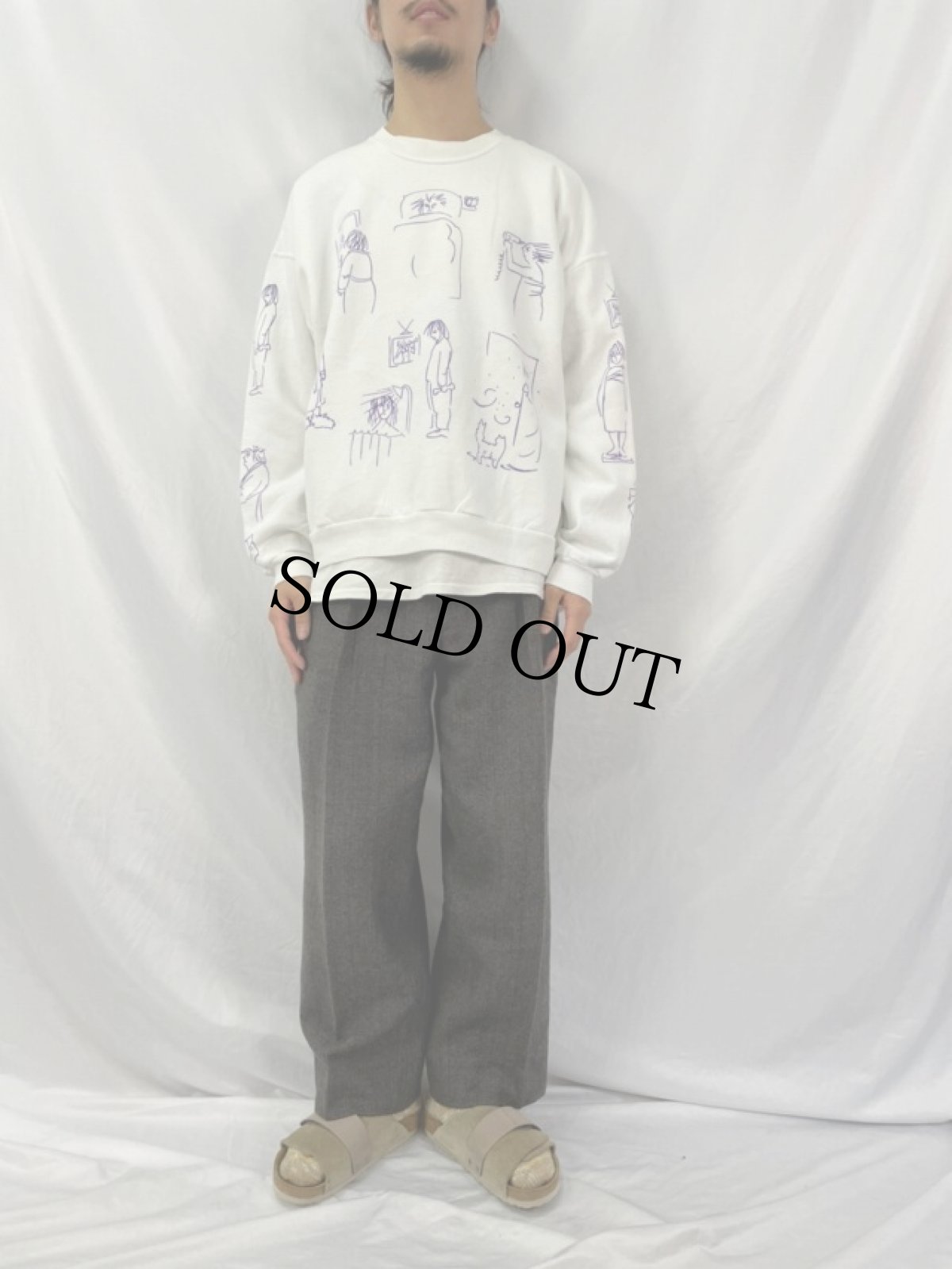 画像2: 90's〜 MICHIGAN RAG CO. プリントスウェット XL (2)