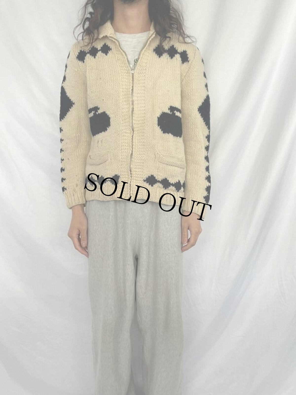 画像3: 60's カーリング柄 カウチンニットジャケット (3)